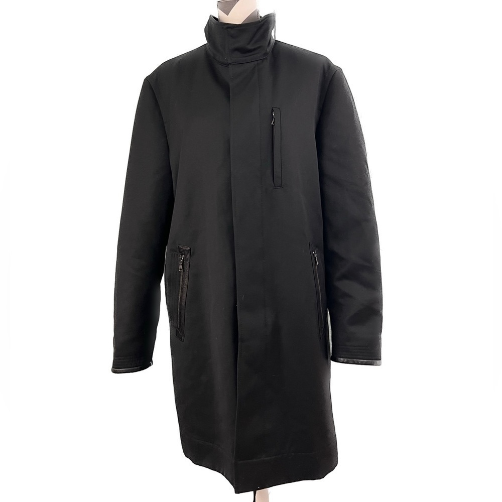 John Varvatos Black Virgin Wool Italian Coat - Men’s US 42 / EU 52 - Picture 2 of 16